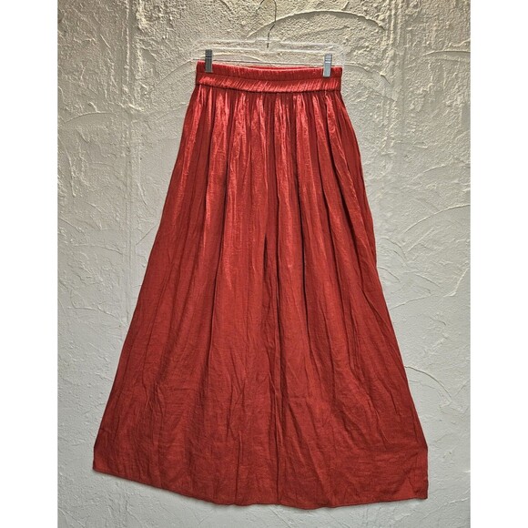 Zara Dresses & Skirts - Zara Woman Womens  Red  Elastic Waist Flare Western Maxi Skirt USA Medium